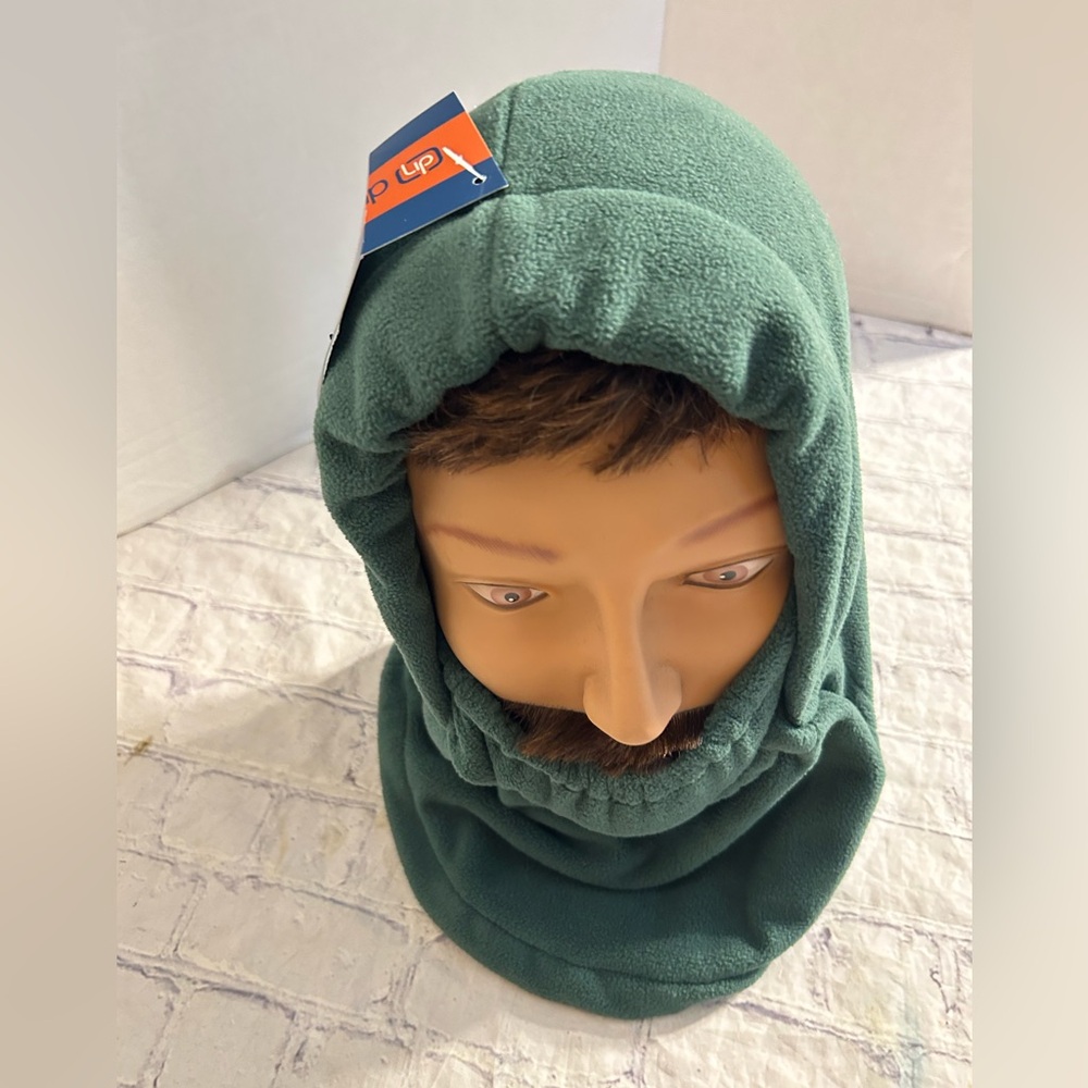 DUENORTH APPAREL DARK GREEN FLEECE HOOD POLYESTER MADE IN TAIWAN ONE SIZE